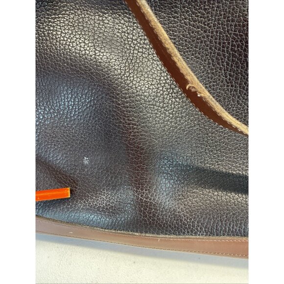 EUC VTG‎  Dooney & Bourke Black Tan Tumbled Pebbled Leather Hobo shoulder Bag - Picture 4 of 16